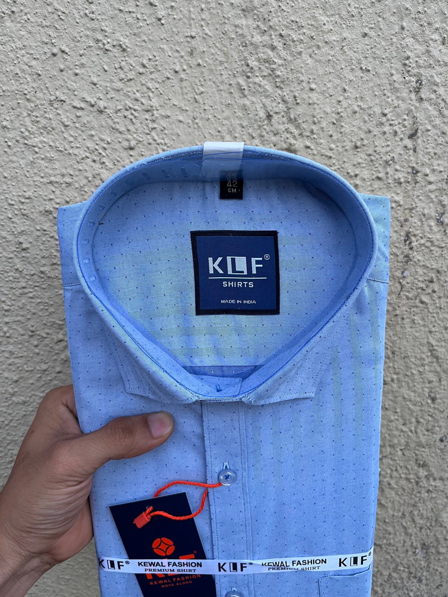 Blue Dot Textured Formal Shirt 201-8