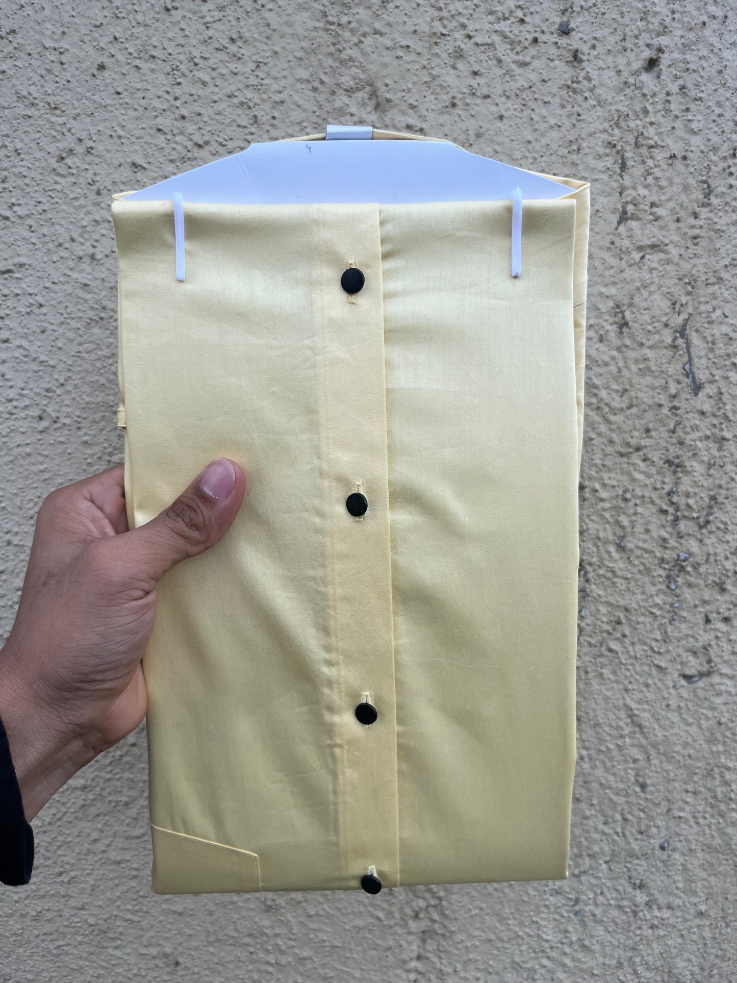 Yellow satin full shirt-372-1