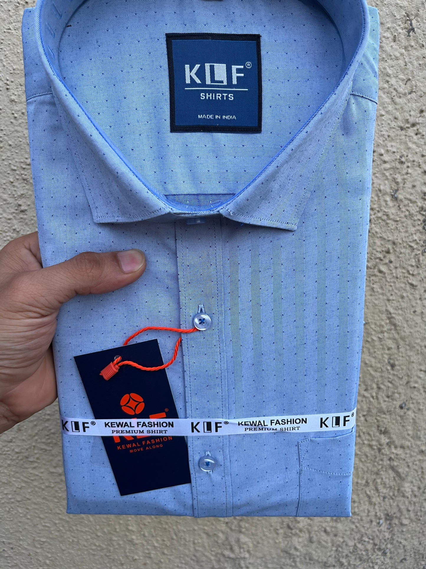 Blue Dot Textured Formal Shirt 201-8