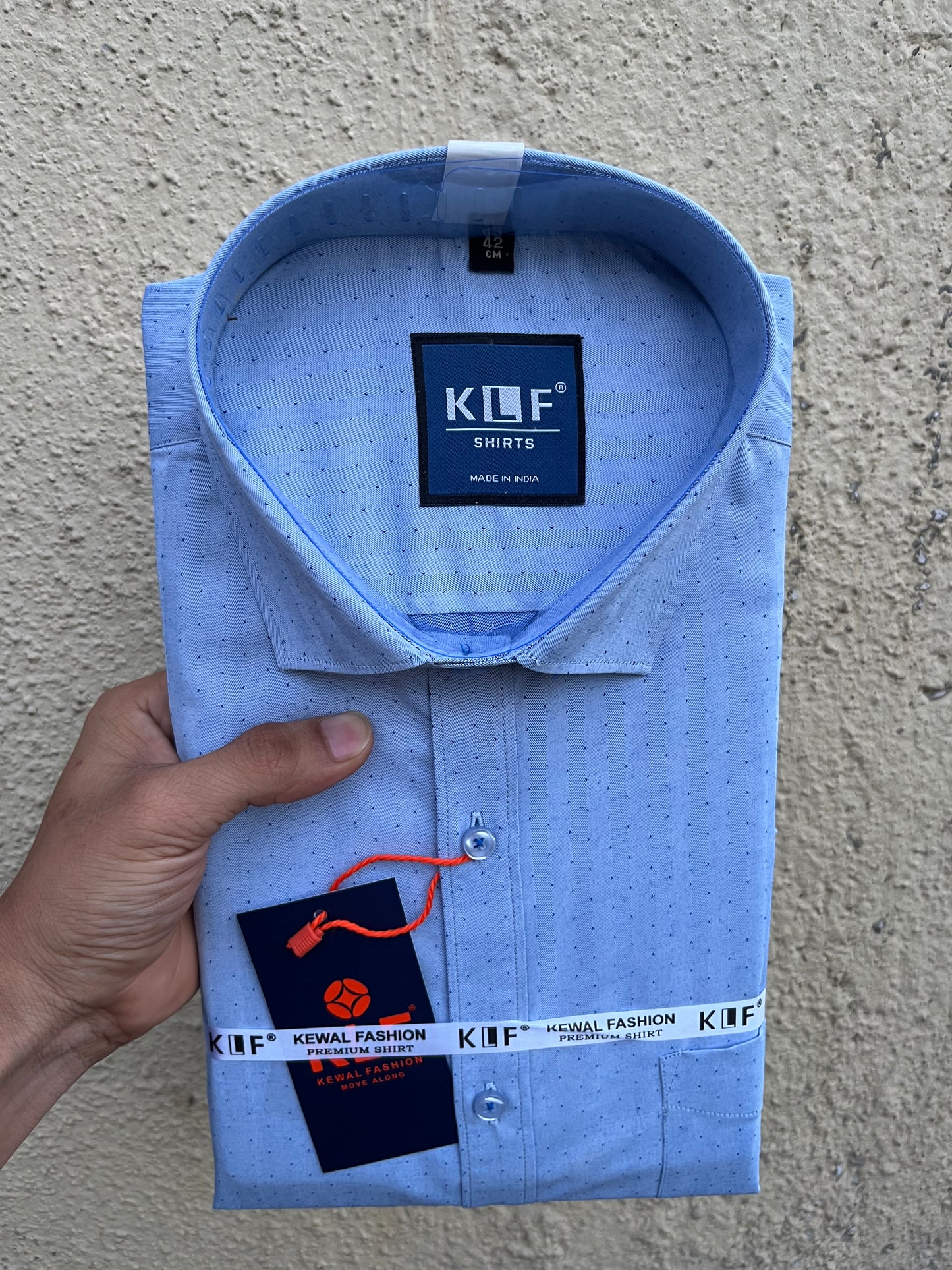 Blue Dot Textured Formal Shirt 201-8