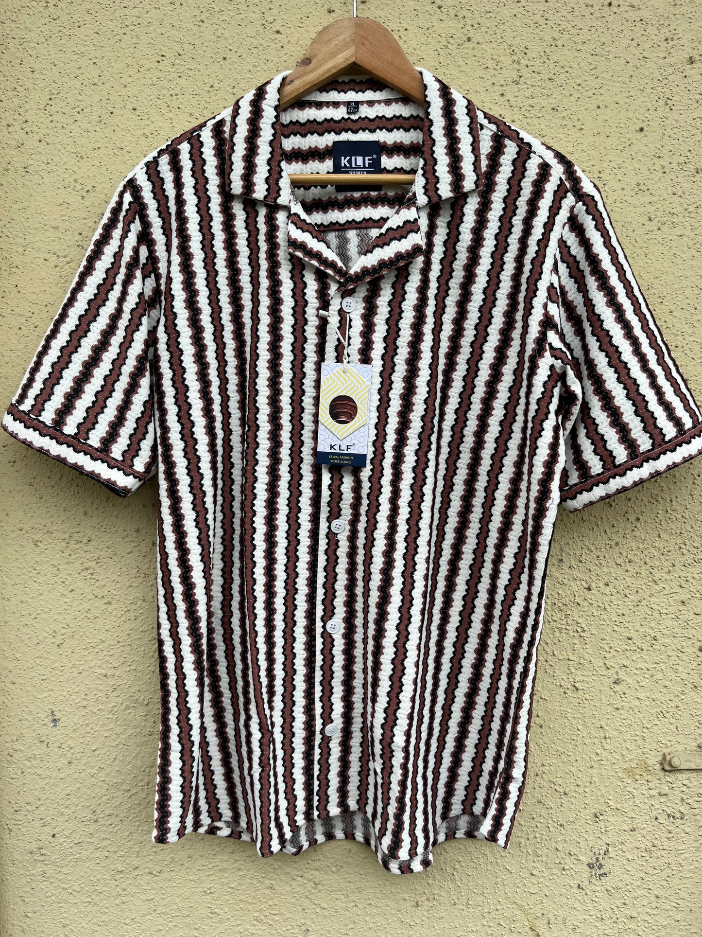 Maroonish Line Knitted Shirt