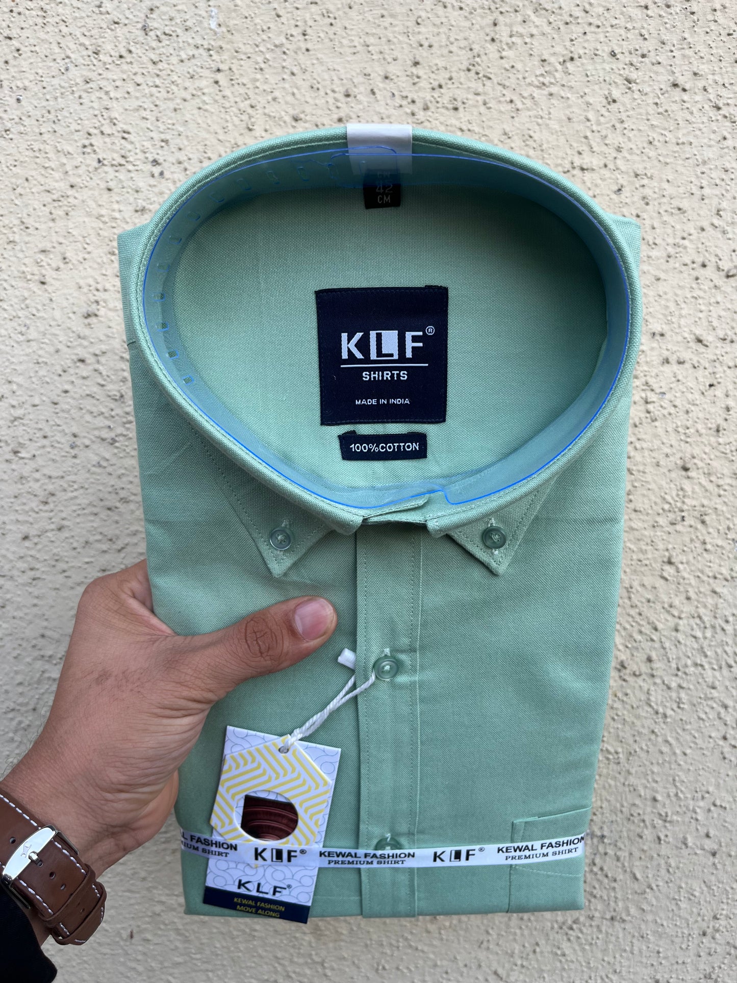 Bottle green button down full sleeve  shirt-376-10 B