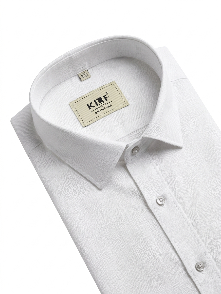 Arctic White Linen Shirt