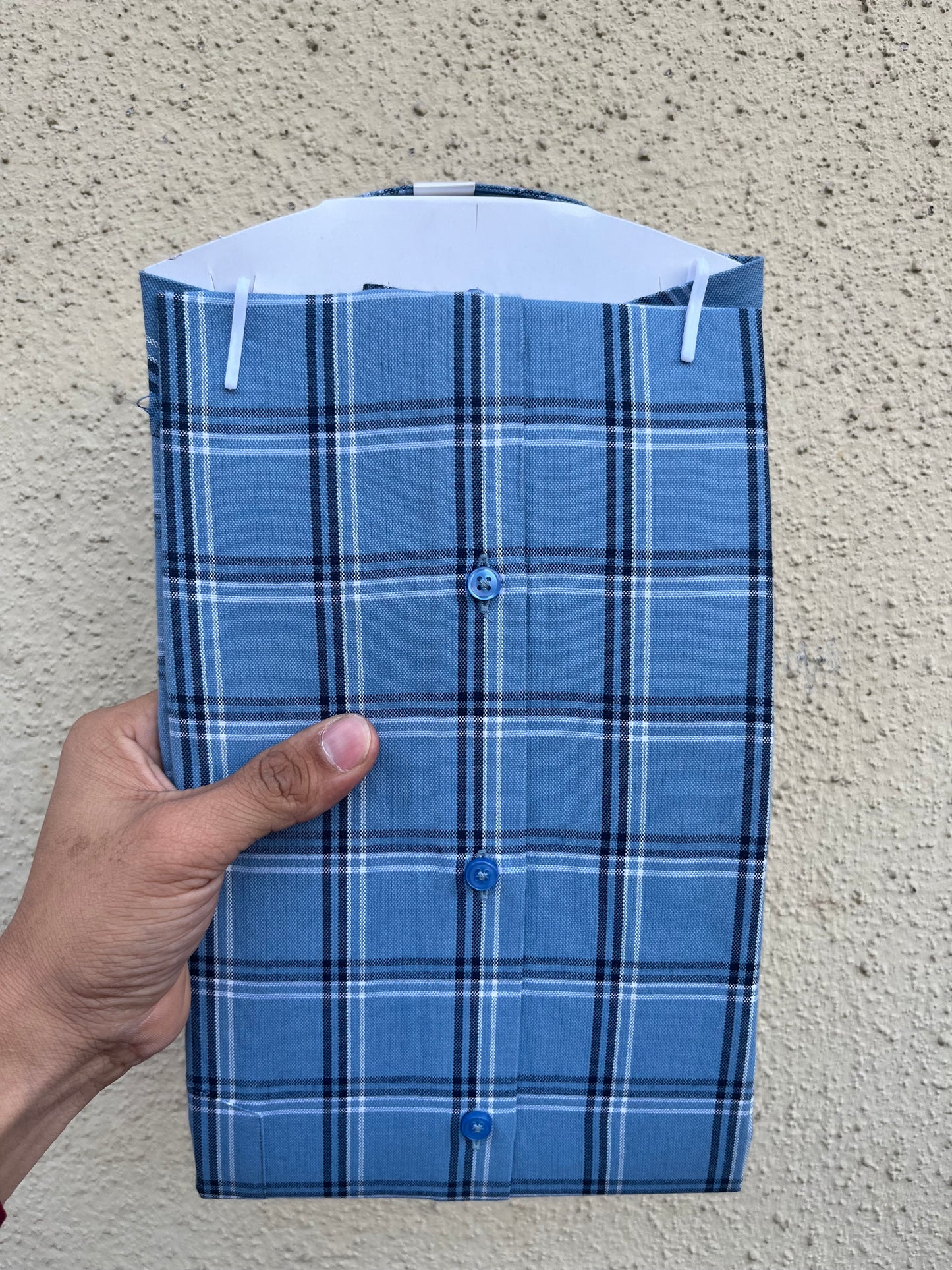 Sky blue checks full shirt -380-4