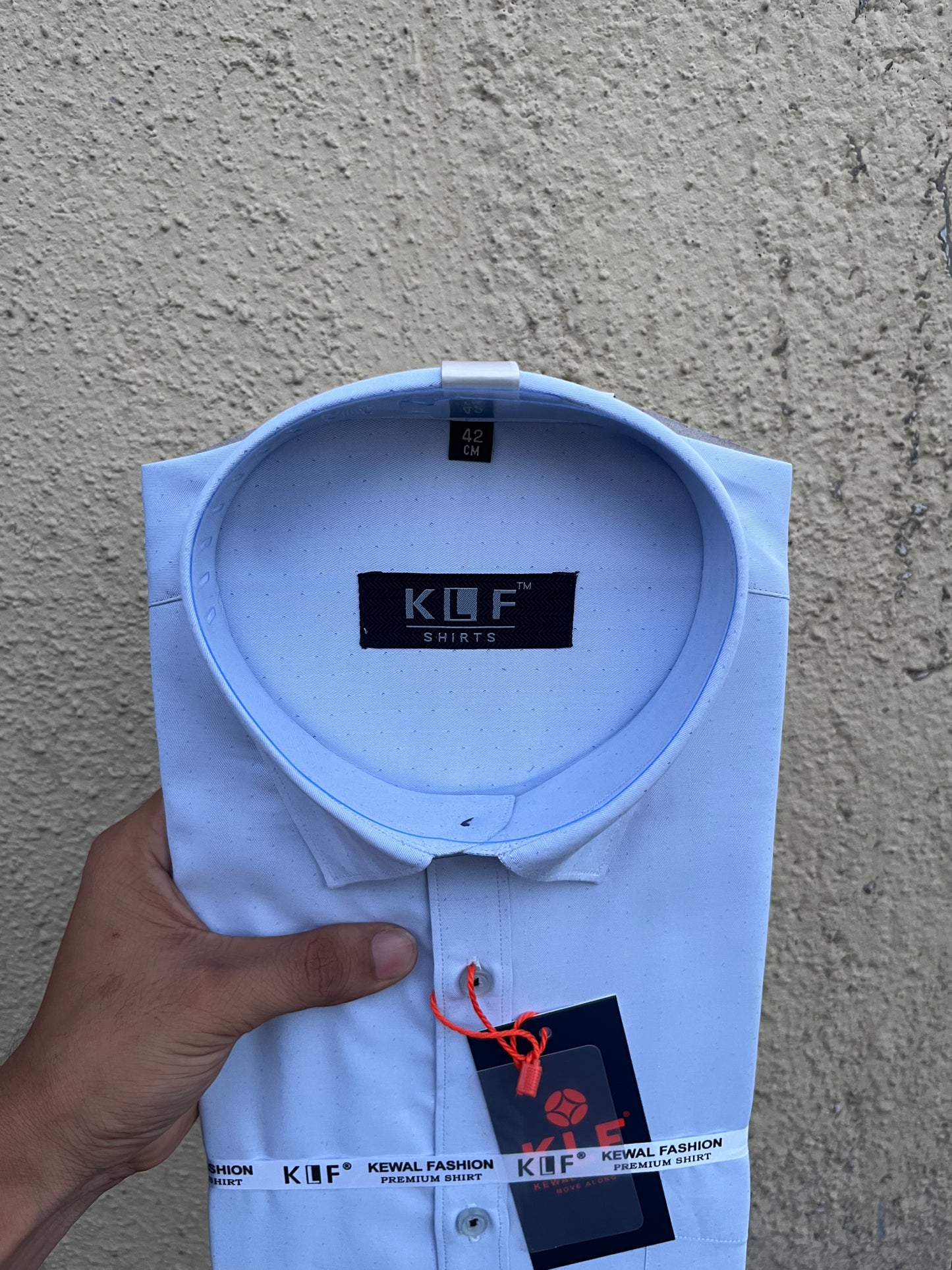 Light Blue Dot Textured Shirt