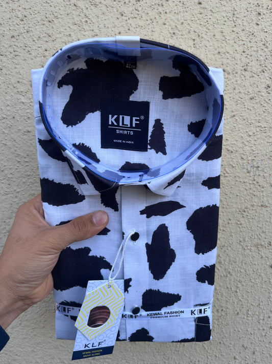 Zebra Impressions cotton linen digital print full shirt