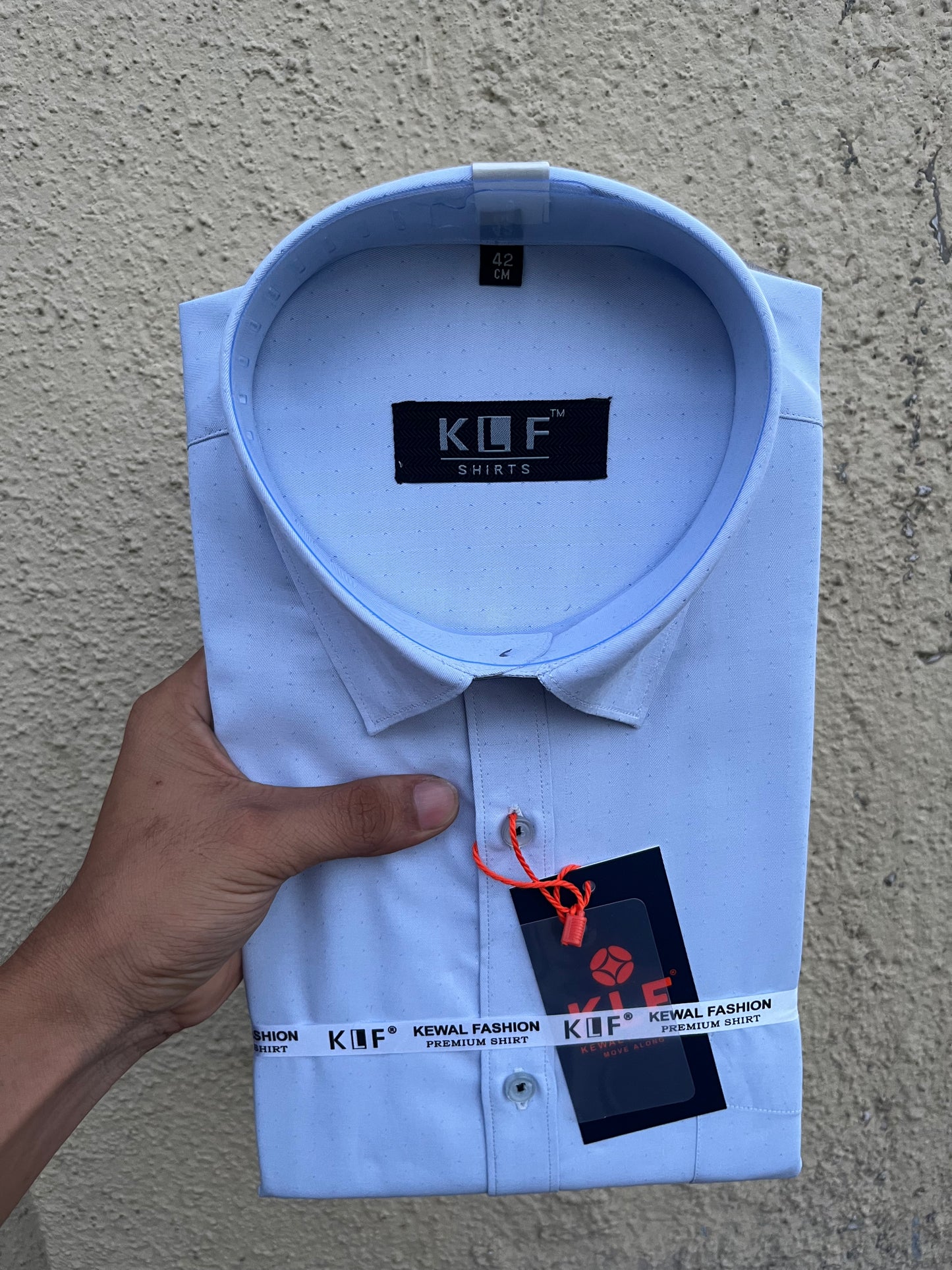 Light Blue Dot Textured Shirt