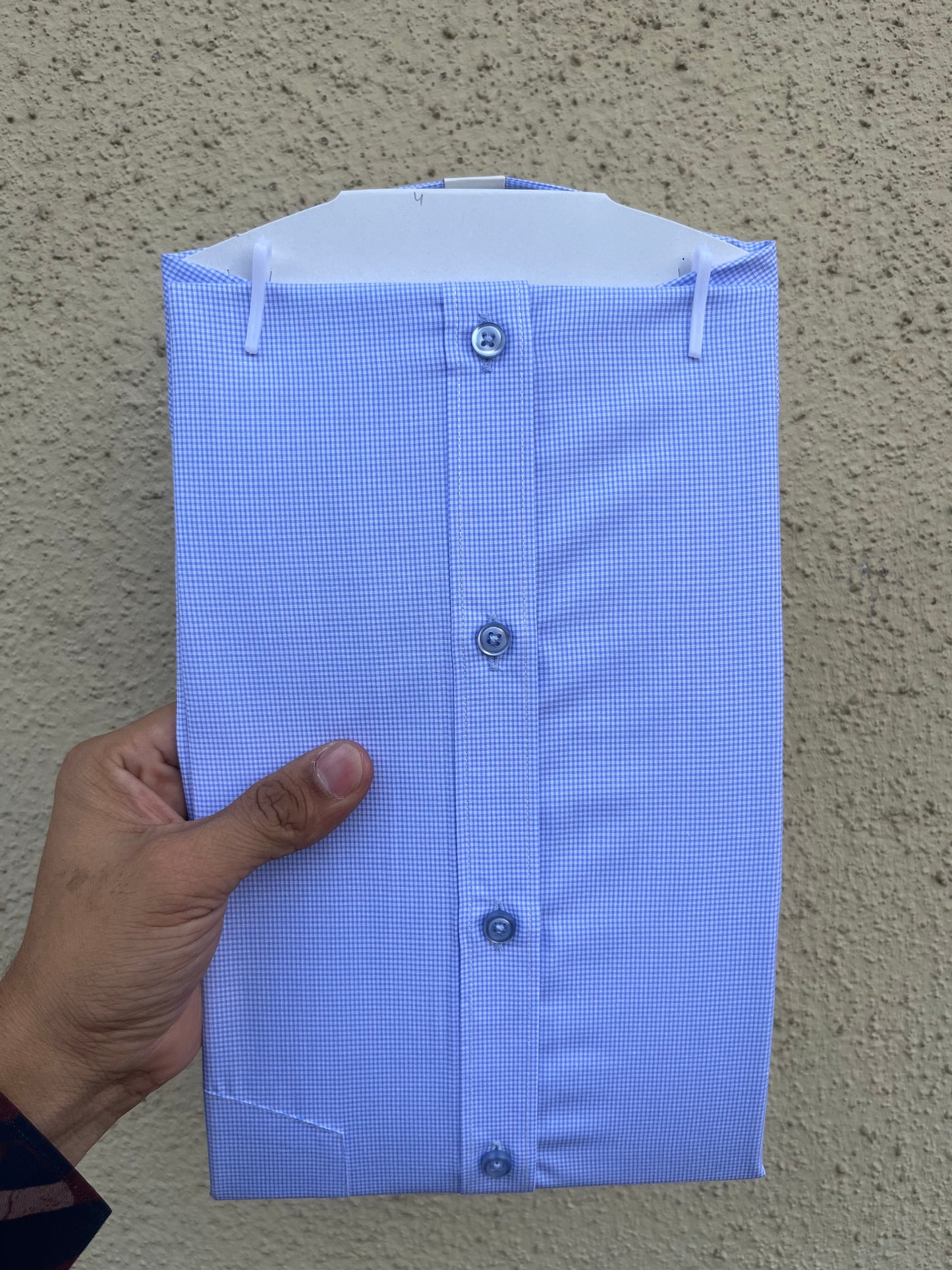 Blue office micro checks full shirt - 408-7