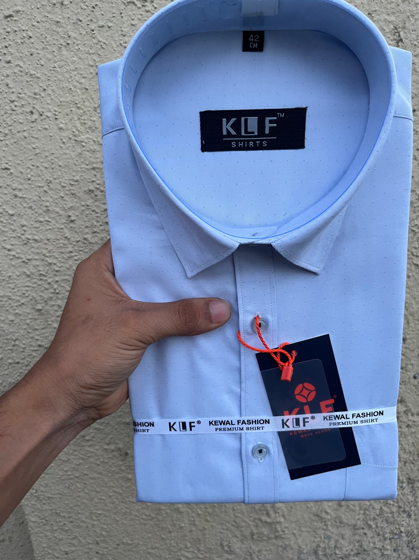 Light Blue Dot Textured Shirt