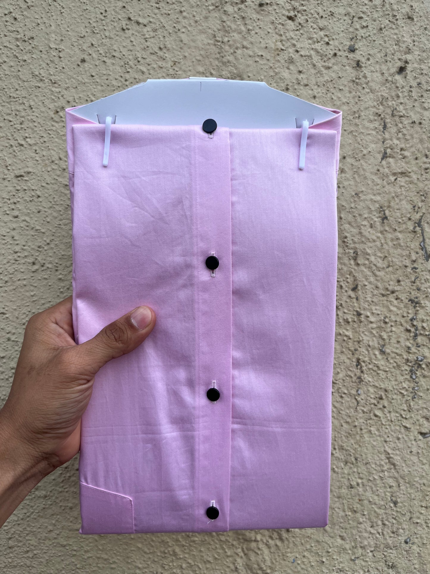 Baby pink satin full shirt - 372-7