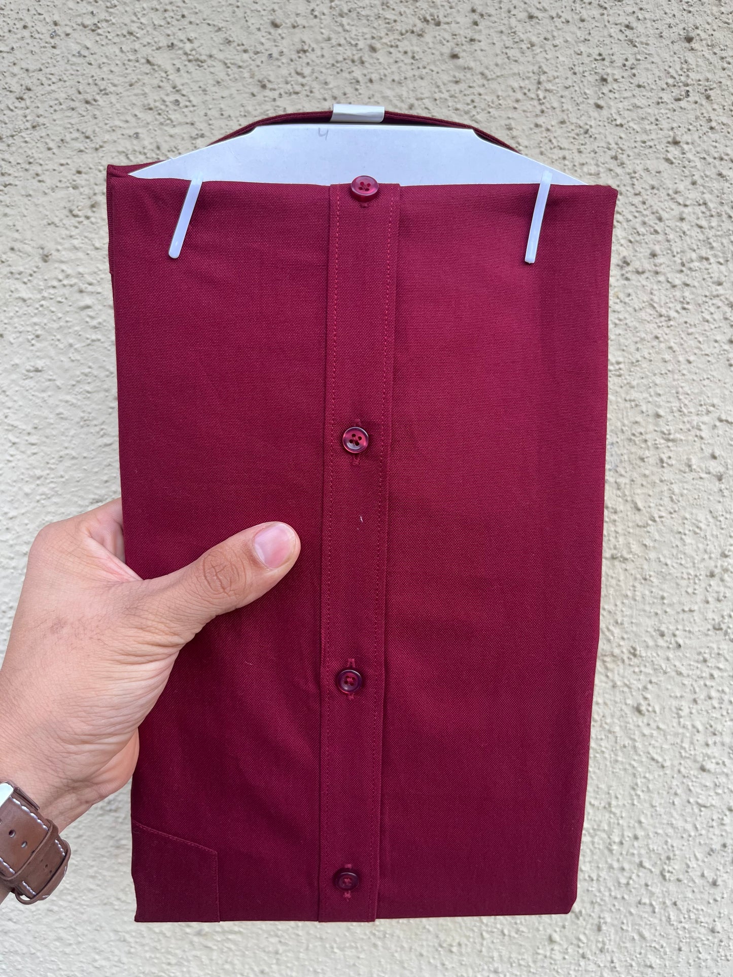 Maroon button down full shirt -376-1 B