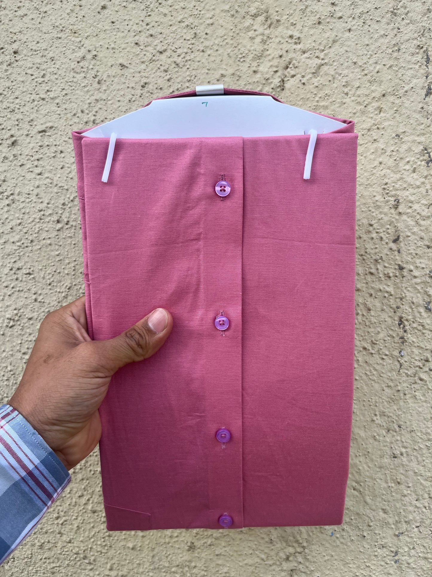 Dark pink cotton Lycra full shirt- 337-4