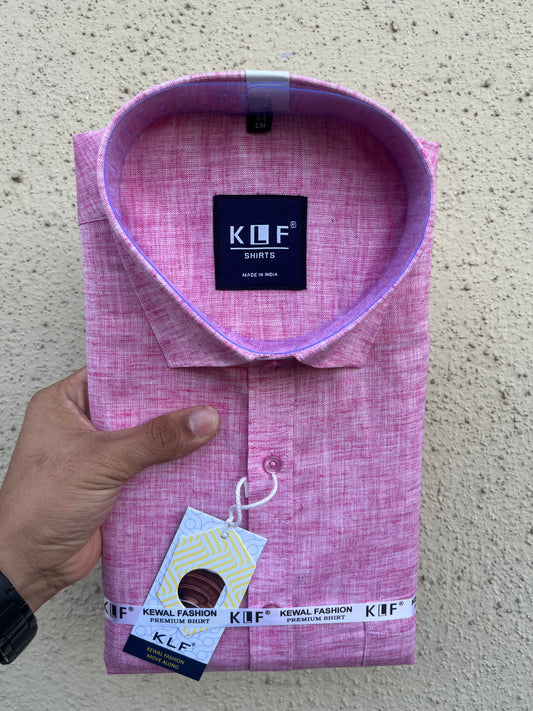 Pink khadi cotton full shirt -378-10