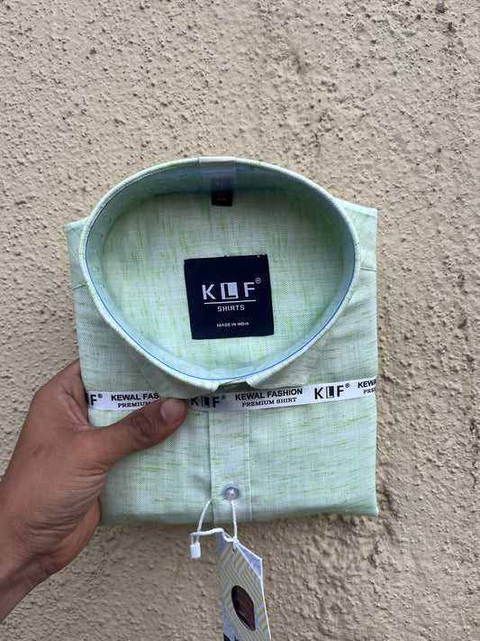 Light green khadi half shirt - 368-3
