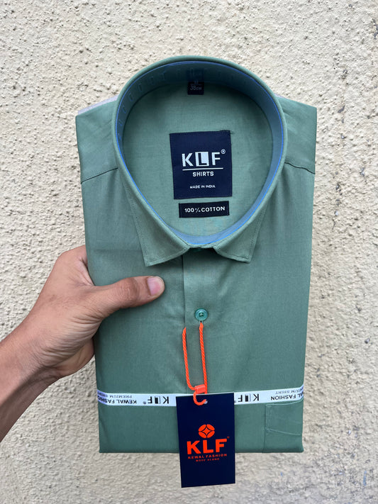 Bottle green full shirt- 357-7