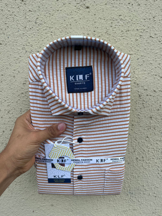 Popcorn orange lining half shirt 344-14