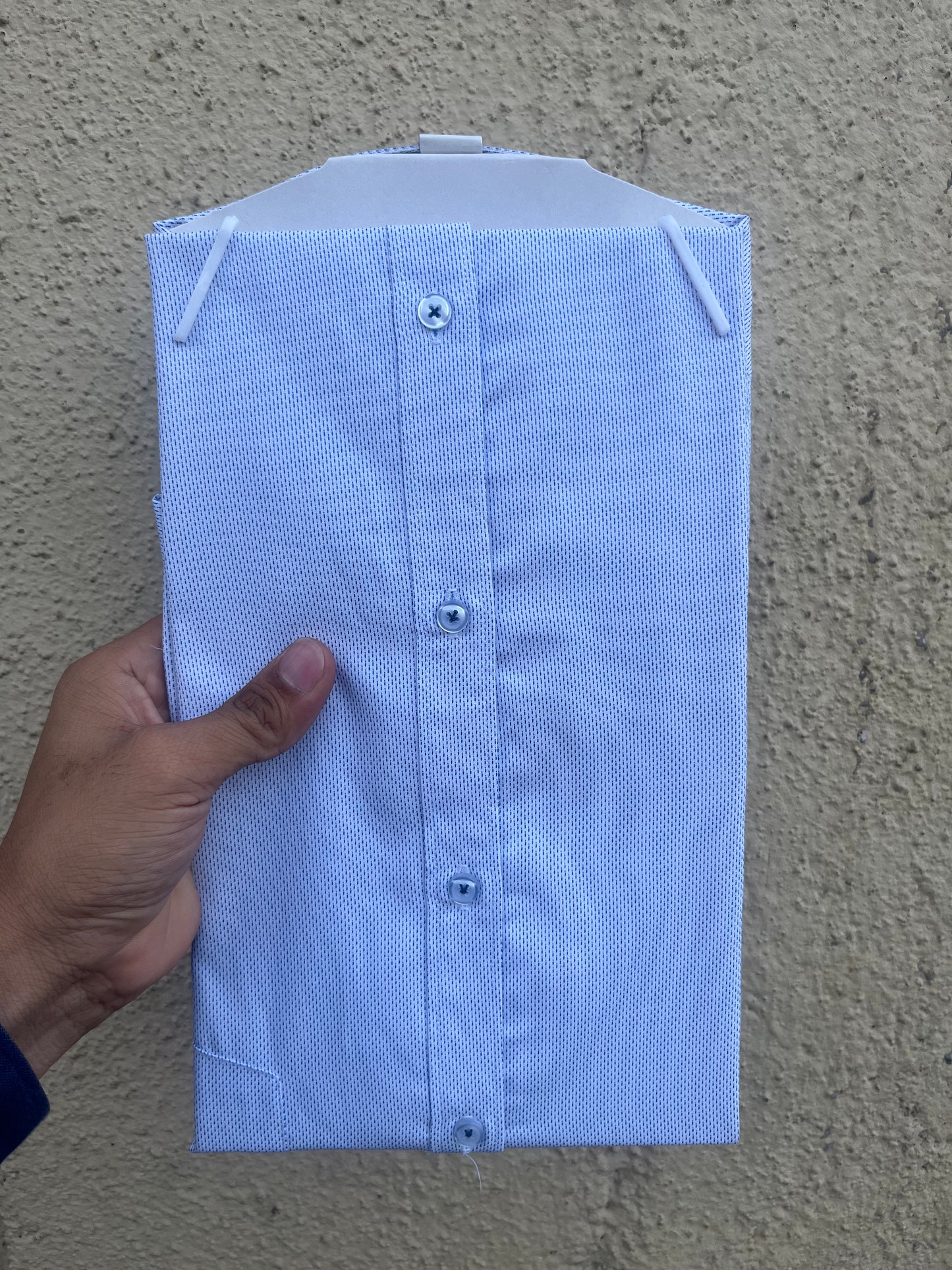 Dobby sky blue full shirt 204-2