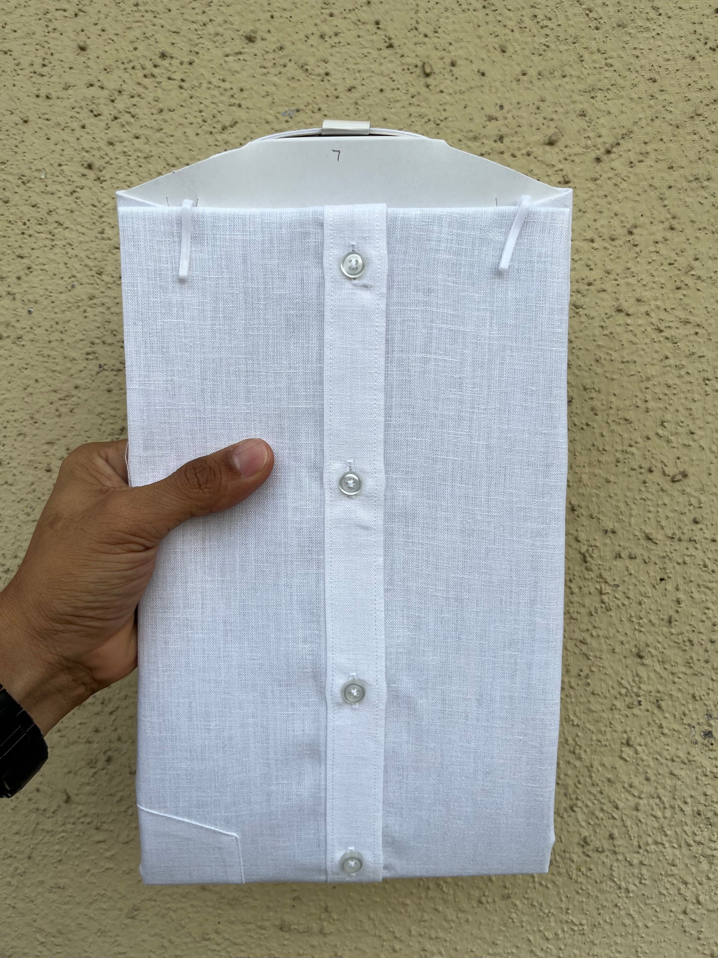 Pure white khadi full shirt - 378-2