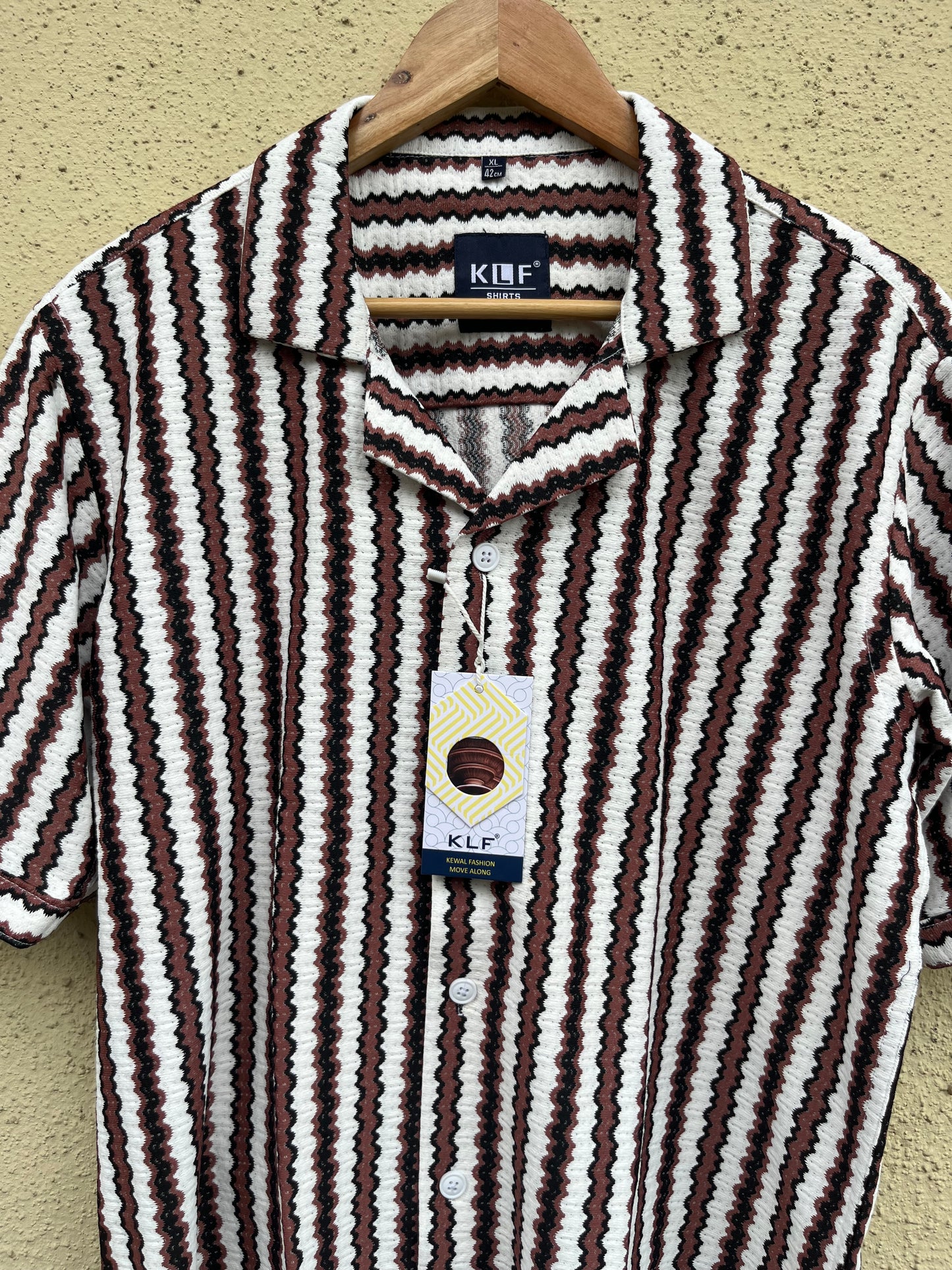 Maroonish Line Knitted Shirt