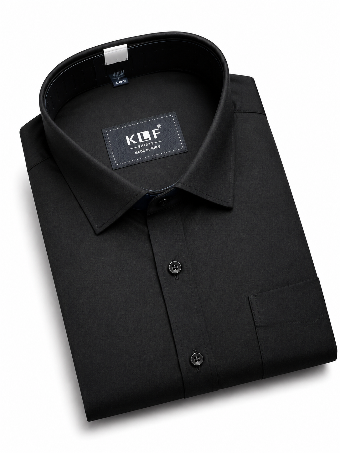 Black Cotton Satin Lycra Shirt