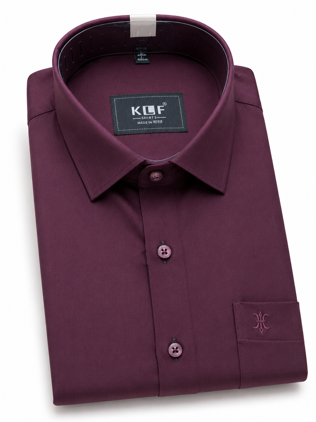 Burgundy Cotton Satin Lycra Shirt