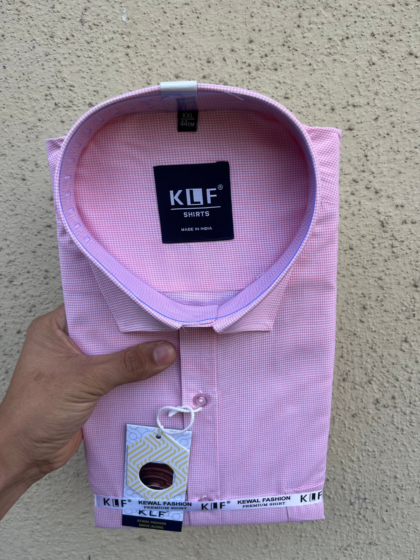 Baby pink Micro checks full sleeevs shirt - 408-1