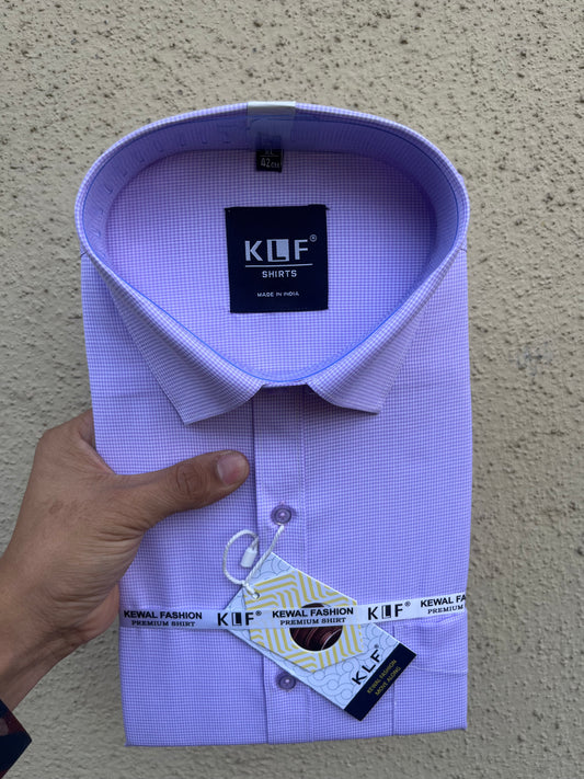 Lavender micro checks full shirt - 408-5