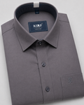Dark Grey Cotton Satin Lycra Shirt
