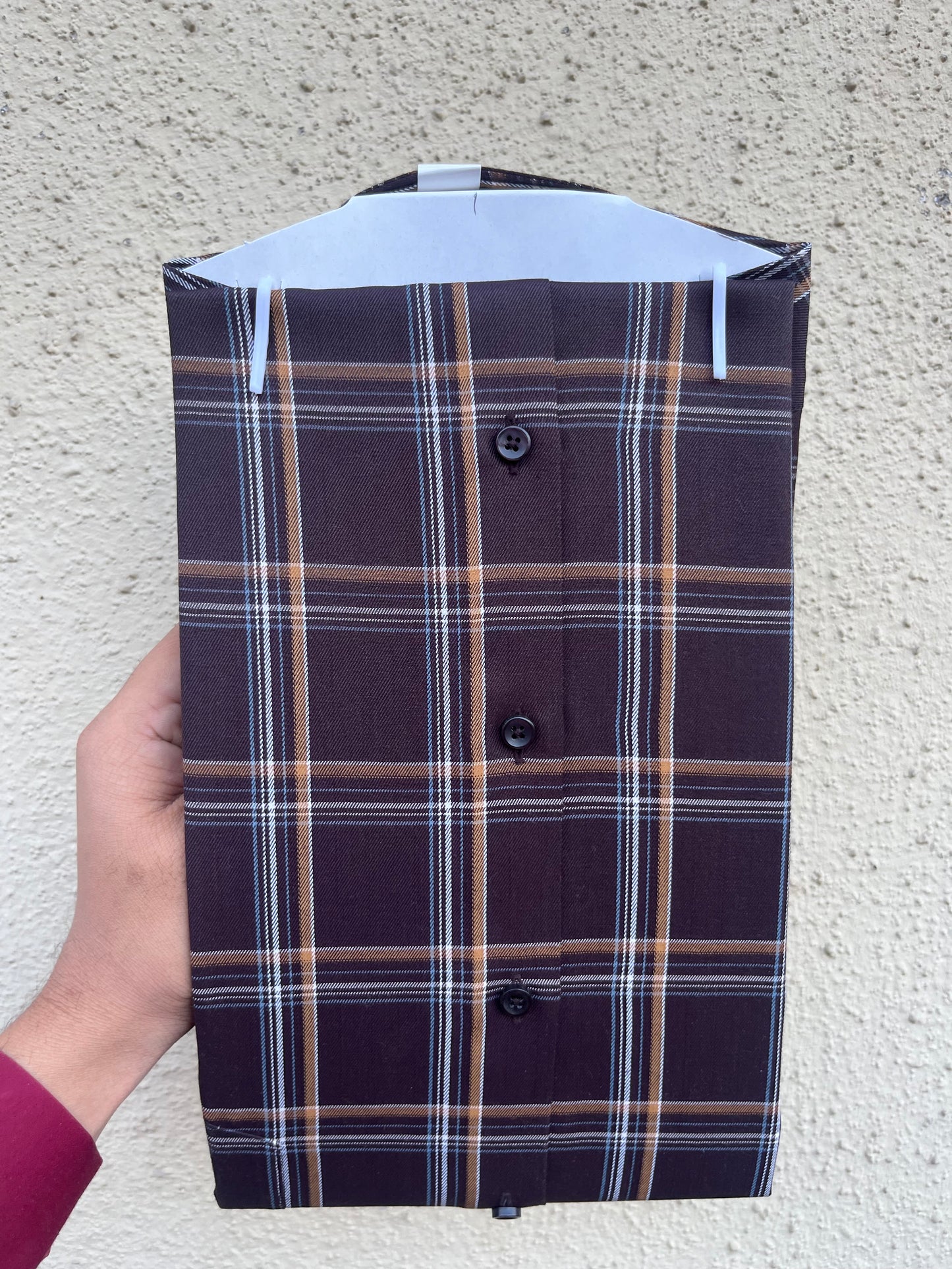 Chocolate checks full shirt- 380-8