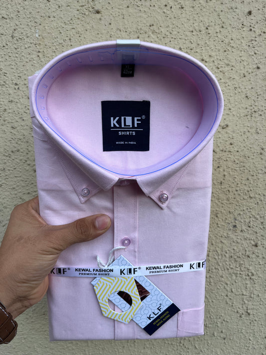 Baby pink button down full shirt - 376-8 B