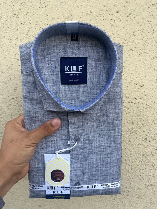 Grey khadi full shirt - 378-5