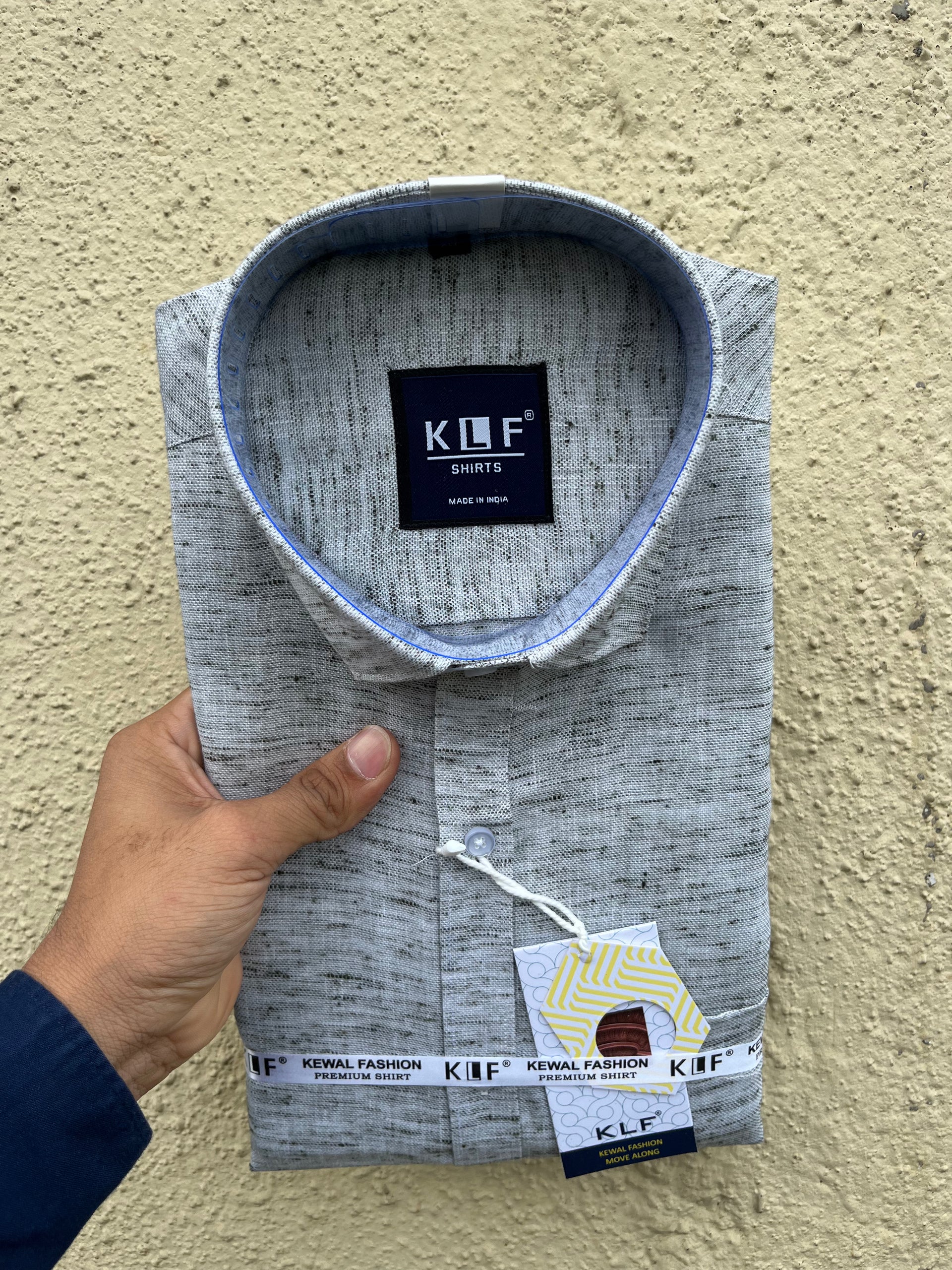 Green textured khadi full shirt 368-5