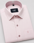 Light Pink Cotton Satin Lycra Shirt