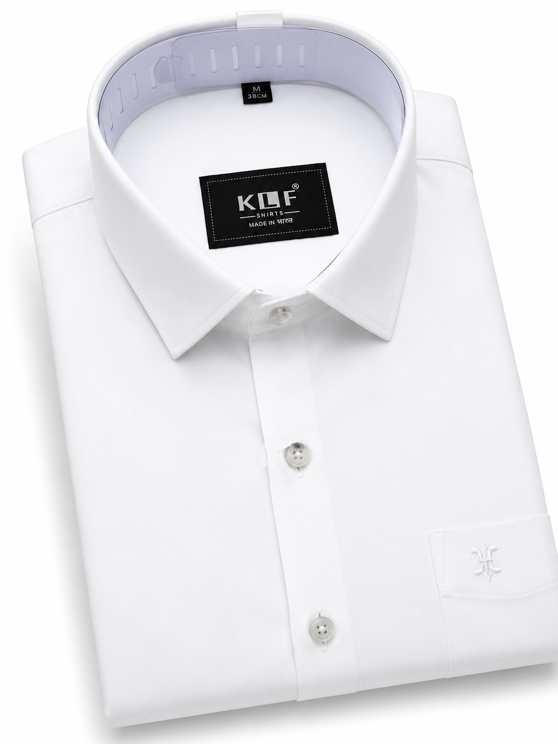 White Cotton Satin Lycra Shirt